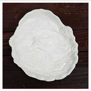 Vintage NWT MIKASA SANTA COOKIE PLATE 10" - Fine Porcelain With Gold Trim